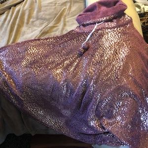 purple and gold poncho